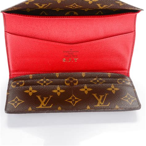 LOUIS VUITTON Monogram Josephine Wallet Red